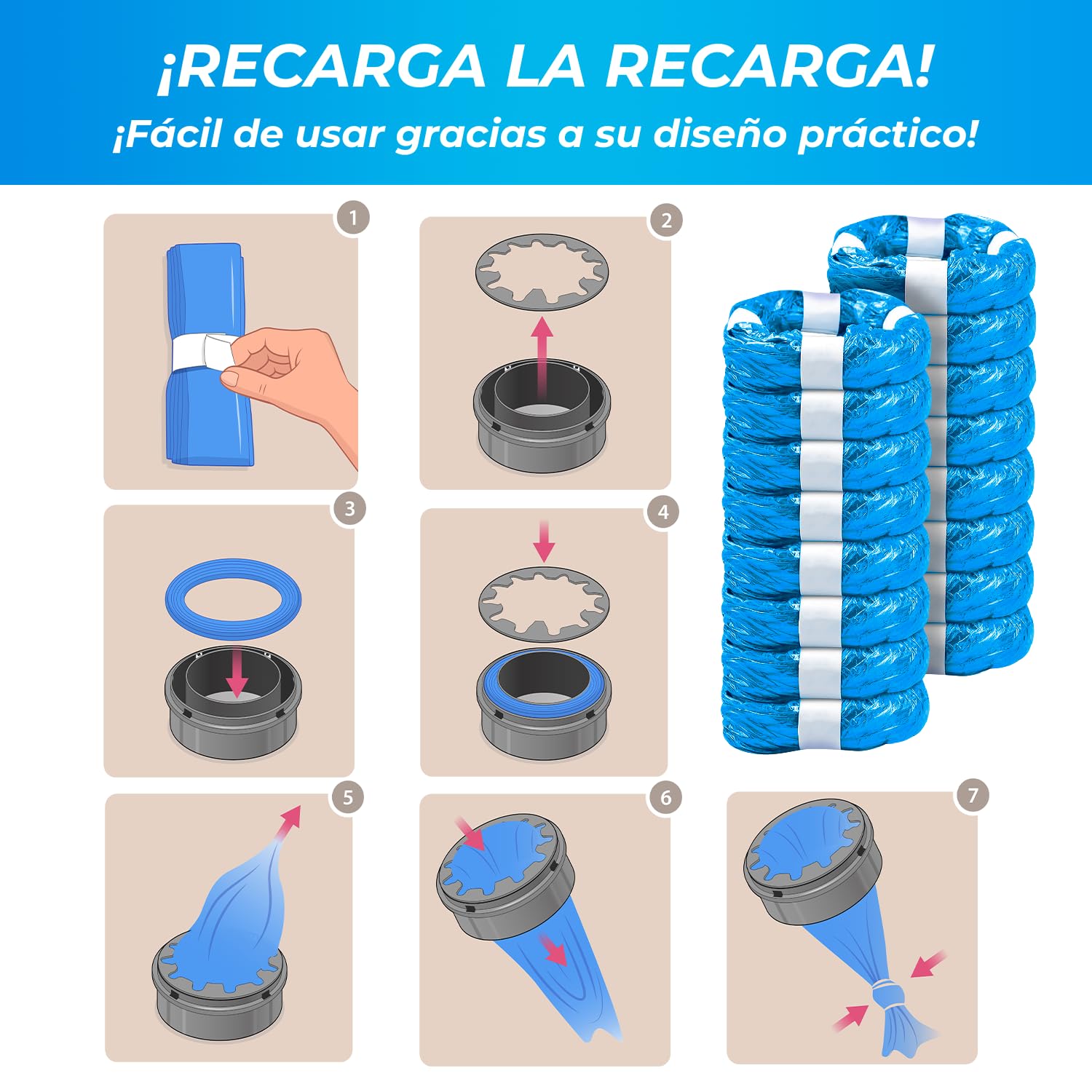 16 Recambios Compatibles con Tommee Tippee Twist & Click, Sangenic Tec, Simplee Sangenic y LitterLocker – Bolsas Perfumadas 4,5 Metros Antiolor