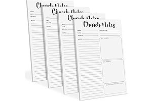 4-Piece Church Notes Notebooks: Tear-Away Sermon Journal Sticky Pads