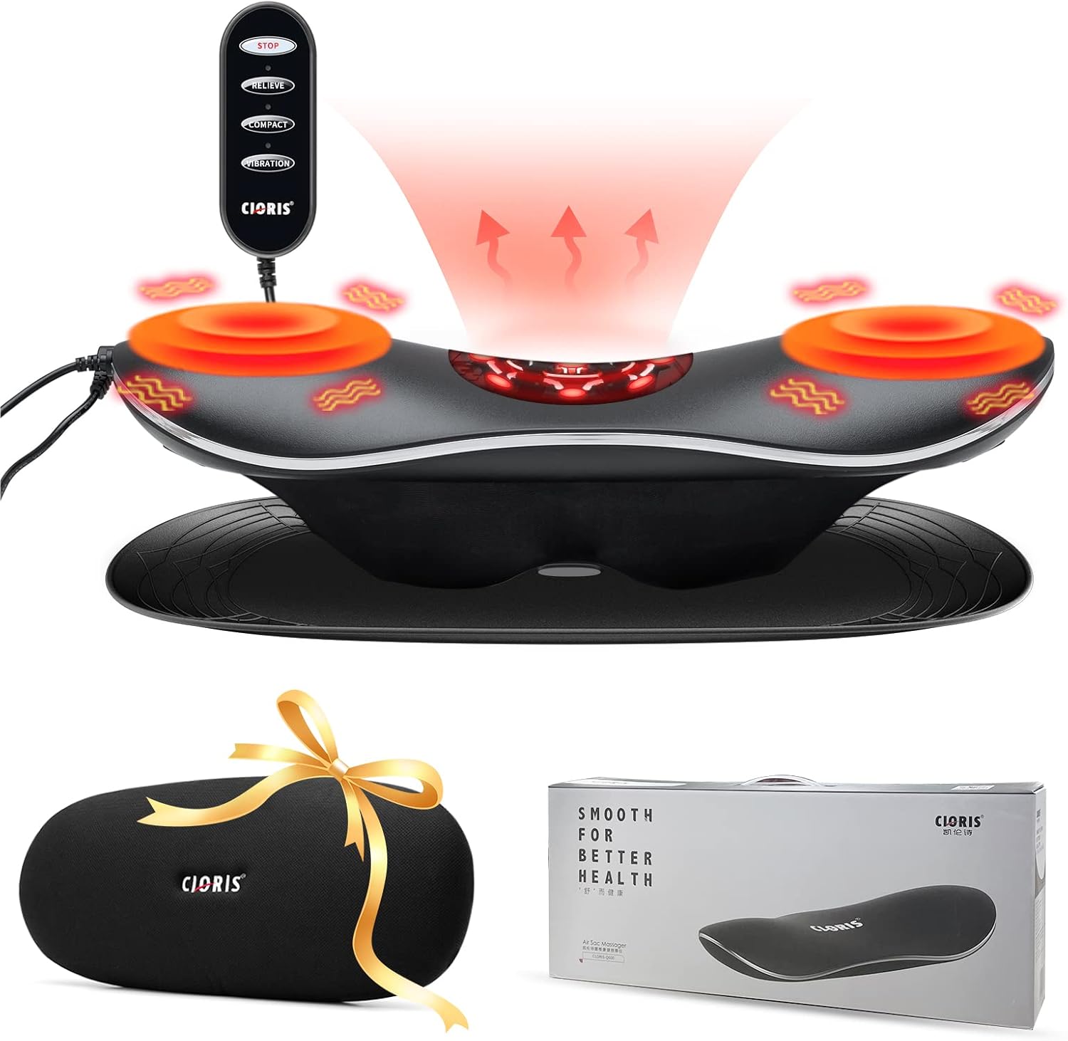 CLORIS Electric Lumbar Traction Device Massager with Heat