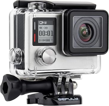 GEPULY Waterproof Case for GoPro Hero 4/3+/3 Black Siver Camera Underwater Photography - Waterproof Up to 131 ft 40M - with Quick Release Mount, Thumb Screw