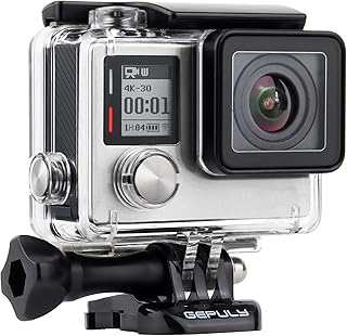 GEPULY Waterproof Housing Case for GoPro Hero 4, Hero 3+, Hero 3 Underwater Photography -Waterproof Up to 131 ft (40M) with Quick Release Mount, Thumb Screw, Tripod Mount Adapter
