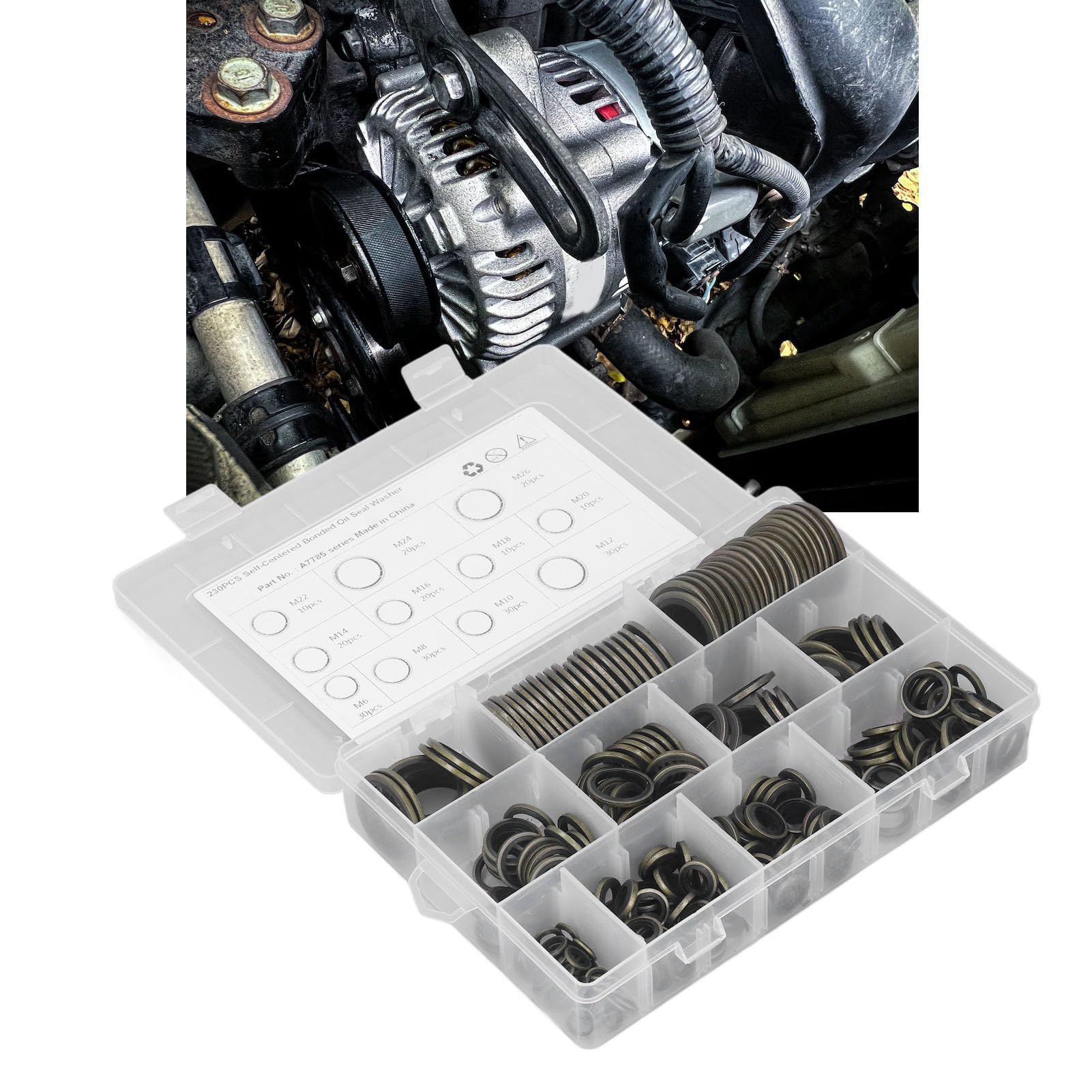 215Pcs Joint De Bouchon De Vidange Joint D'étanchéité En Caoutchouc En Forme De O En Metal 11 Specifications Assortiment 93908081 215Pcs Joint De Bouchon De Vidange Joint D'étanchéité En Caoutchouc En Forme De O En Metal 11 Specifications Assortiment 93908081