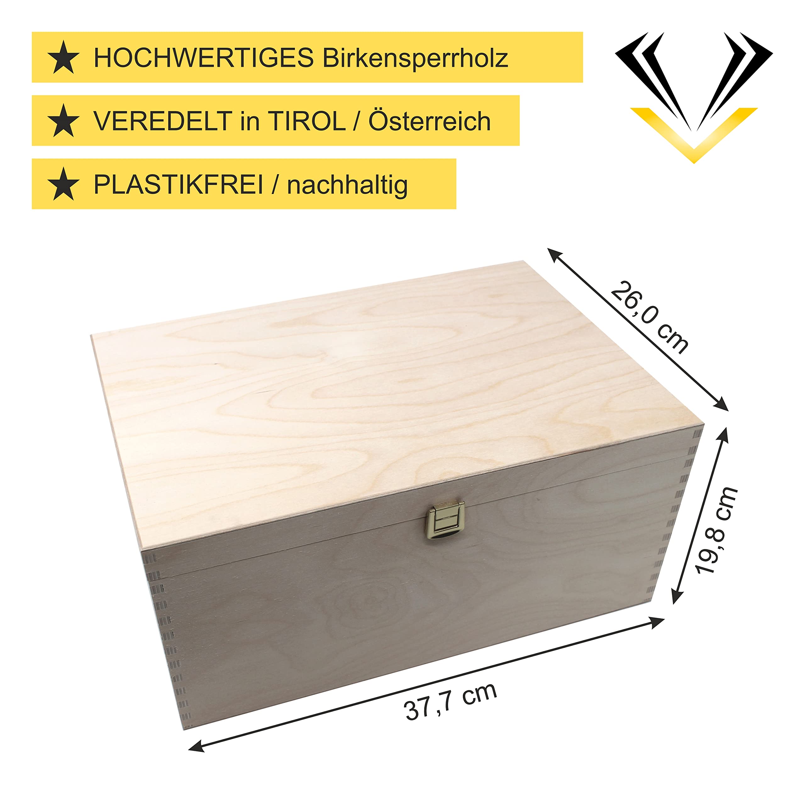 Generisch Personalisierte Erinnerungsbox Erinnerungskiste Baby Holzkiste mit Name Aufbewahrungsbox Geschenk zur Geburt Taufgeschenk Babygeschenk Geburt (XXL mit Klappdeckel)