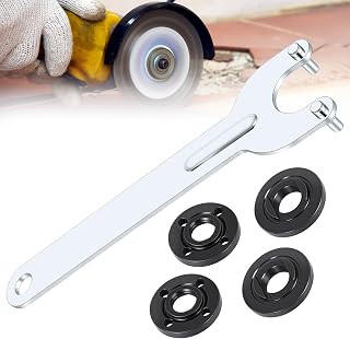 Angle Grinder Nut & Wrench Kit 5 PCS, 5/8"-11 Flange Lock Nut for 4-1/2" 5" Grinders, Compatible with DeWalt Milwaukee Makita Ryobi Bosch