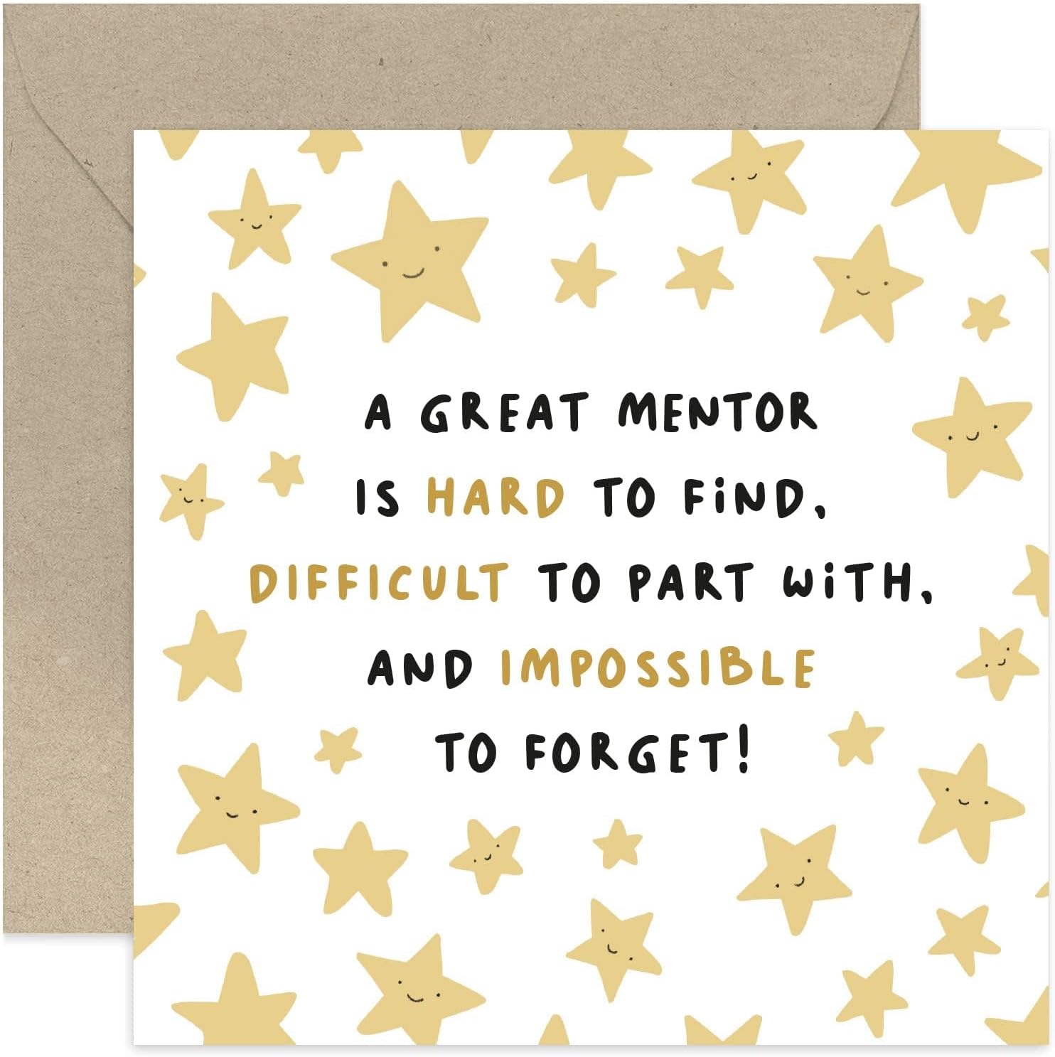 Old English Co. Thank You Card for Mentor - Appreciation Cards - Mentor Retirement, Leaving, Farewell Card for Her or Him - Thank You Card | Blank Inside with Envelope