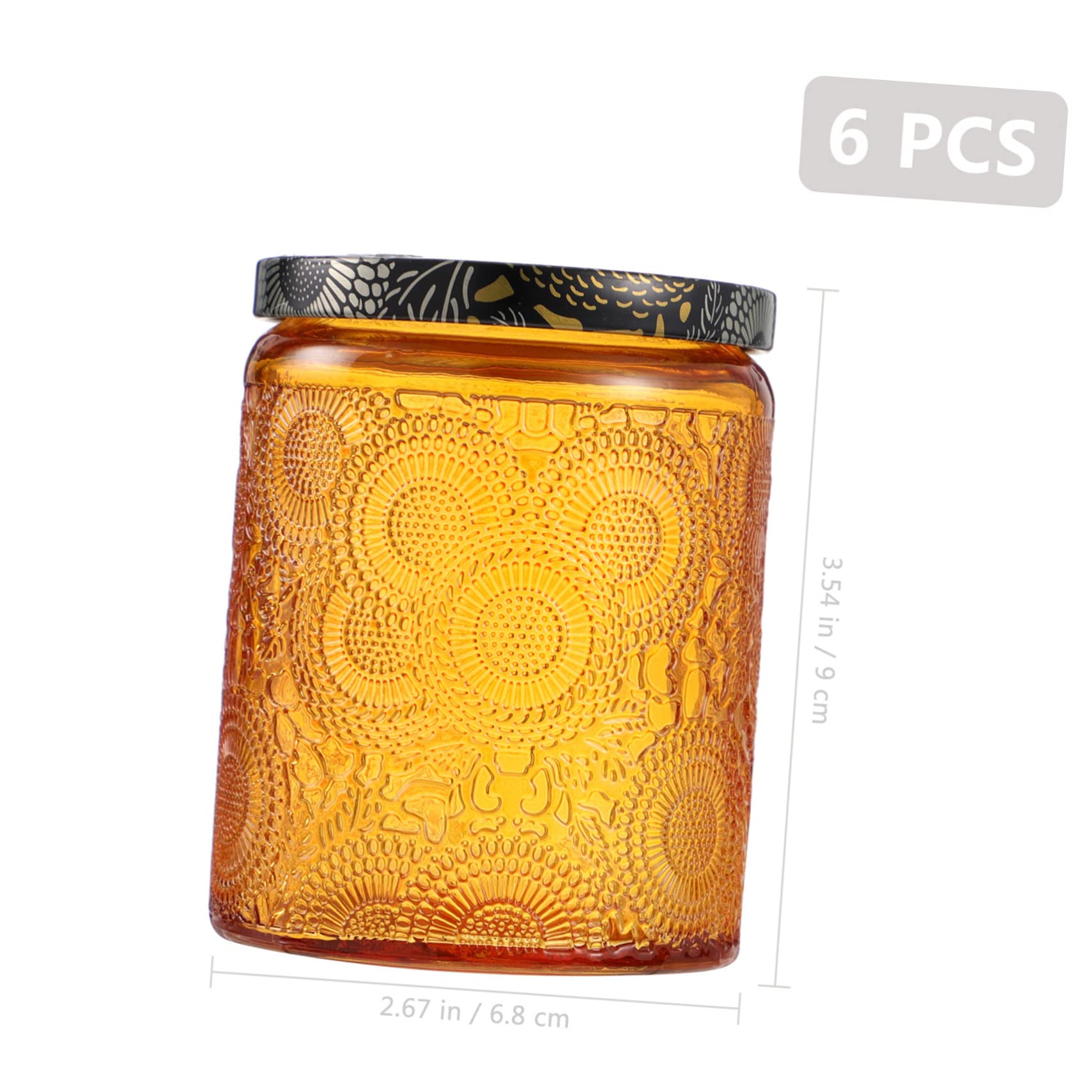 ERINGOGO DIY Candle Tin Set Wide Mouth Jars 6pcs Glass Candle Making Containers