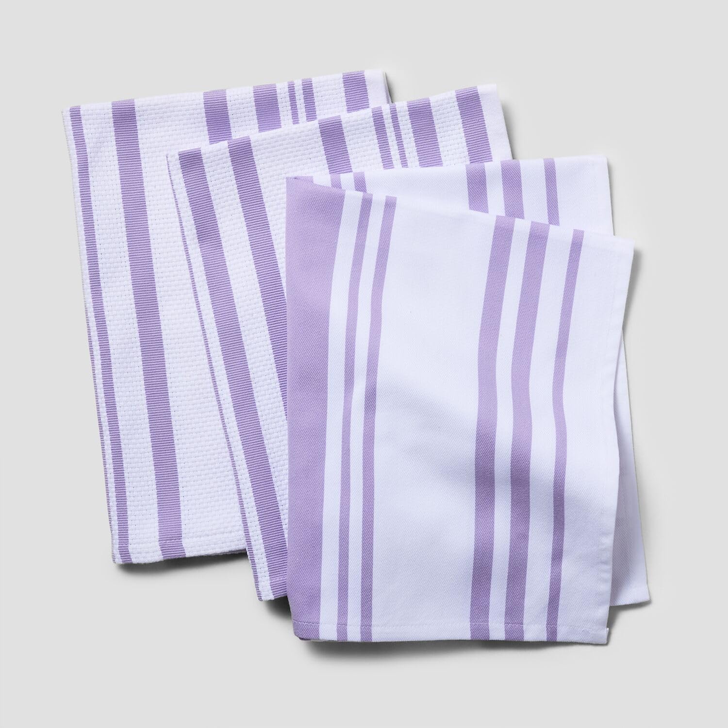 Sur La Table Striped Kitchen Towels, Set of 3, Light Pink