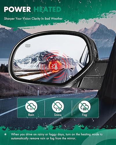 Miniatura 5 de SCITOO Espejo retrovisor lateral para Chevy y para modelos GMC – Silverado 1500 2500 3500 HD, Avalanche Suburban Tahoe Sierra Yukon – Espejo