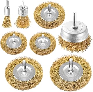 Wire Wheel Cup Brush Drills Set 8 pcs,Brass C...,