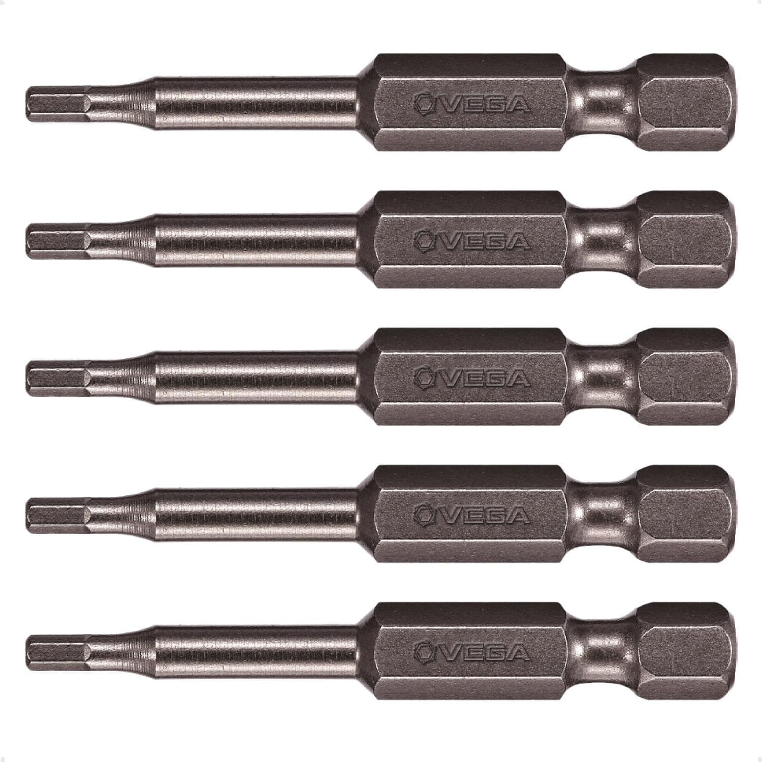 VEGA Hex Screwdriver Bits - Precision 1/16" -5 VEGA Hex Screwdriver Bits - Precision 1/16" -5