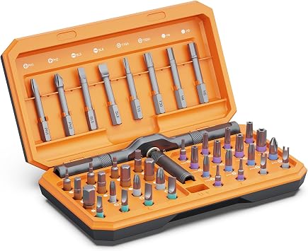 KeeKit Ratchet Screwdriver Set, 40 PCS S2 Bits, Magnetic Tips, Orange