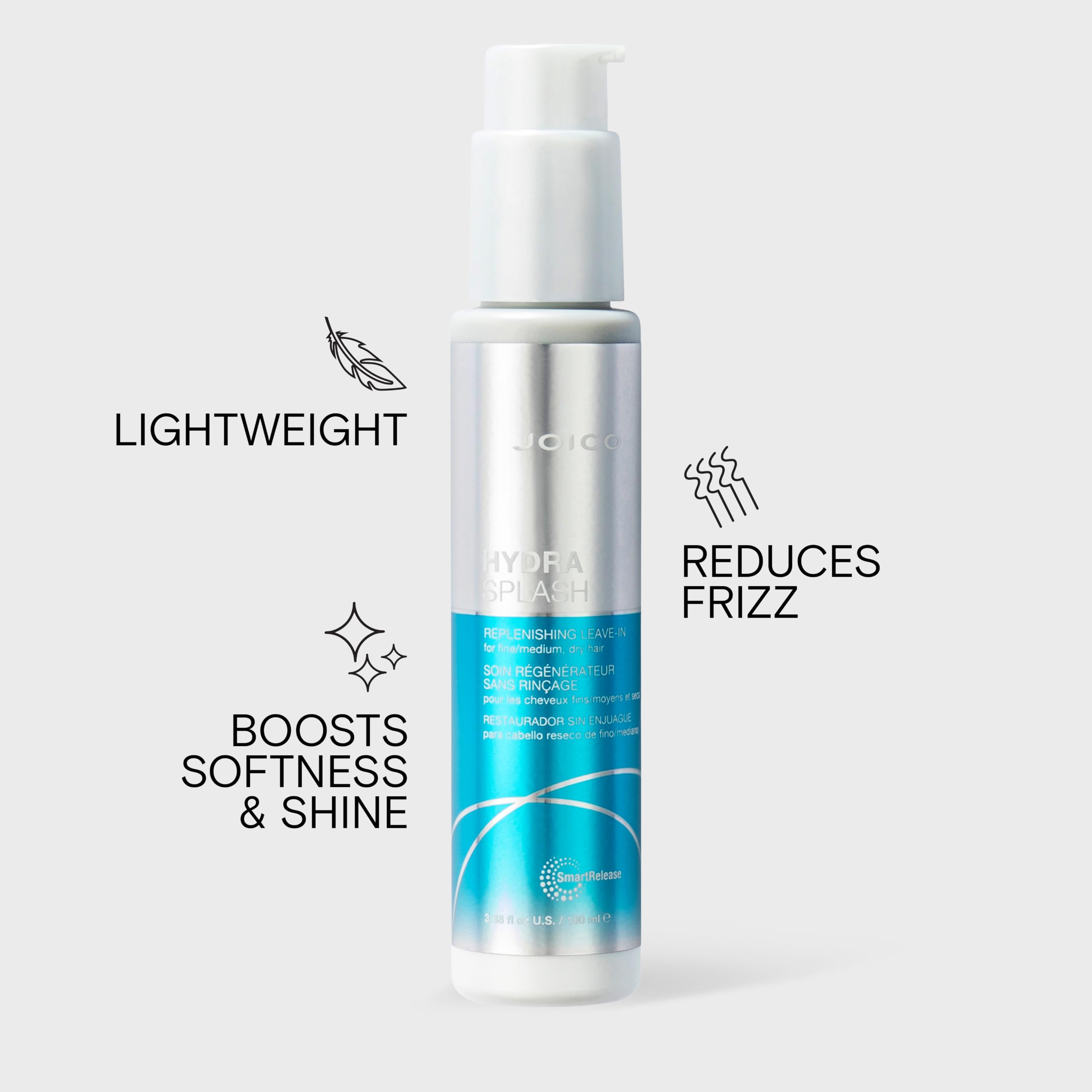 Joico HydraSplash Replenishing Leave-In for Fine to Medium Dry Hair, 3.4 fl oz