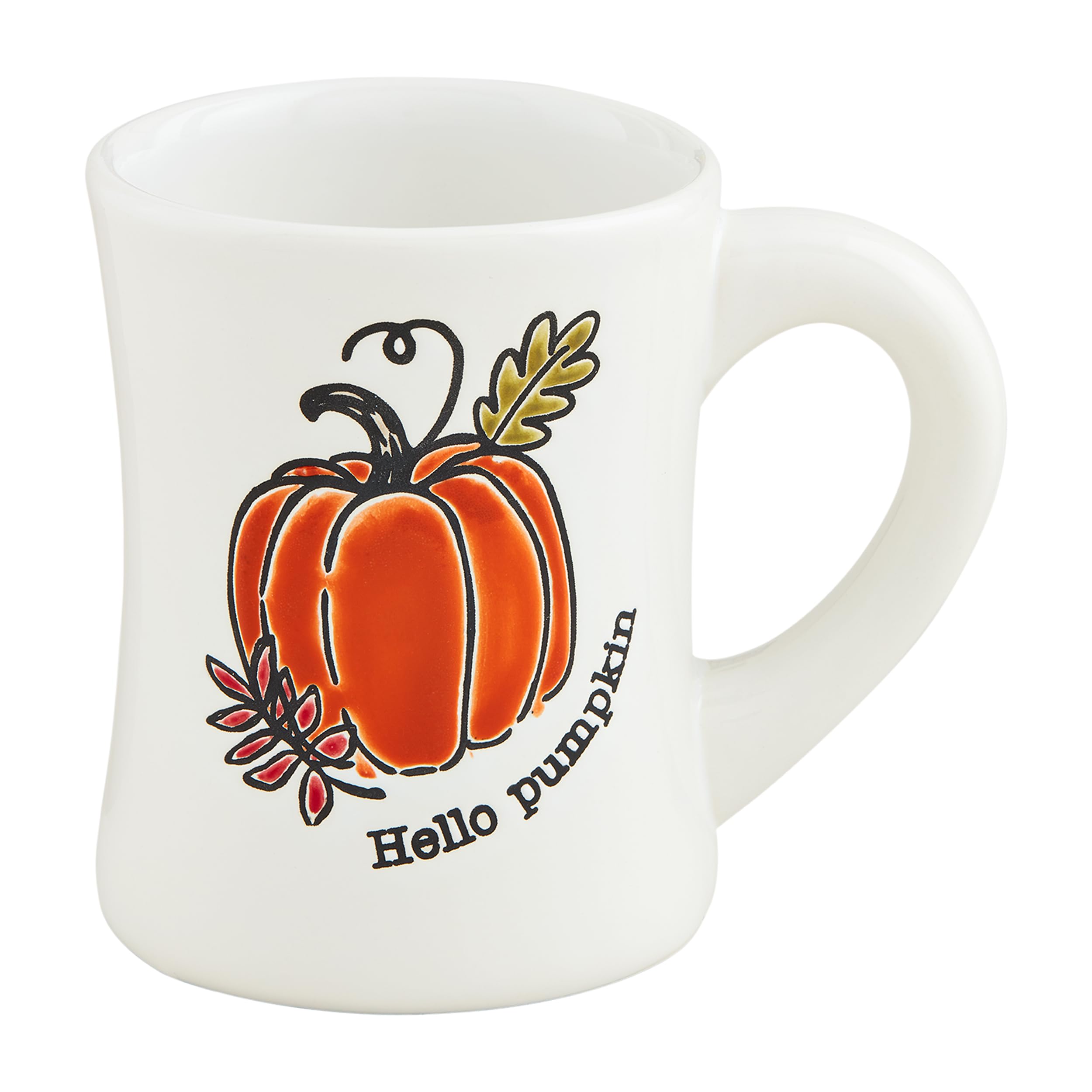 Mud Pie Thanksgiving Pattern Mug, Hello, 14 oz