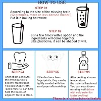 Vista 4 de Kit de reparación dental temporal - Granulos de cuentas adhesivas térmicas y dientes falsos para dientes falsos moldeables temporales y kit