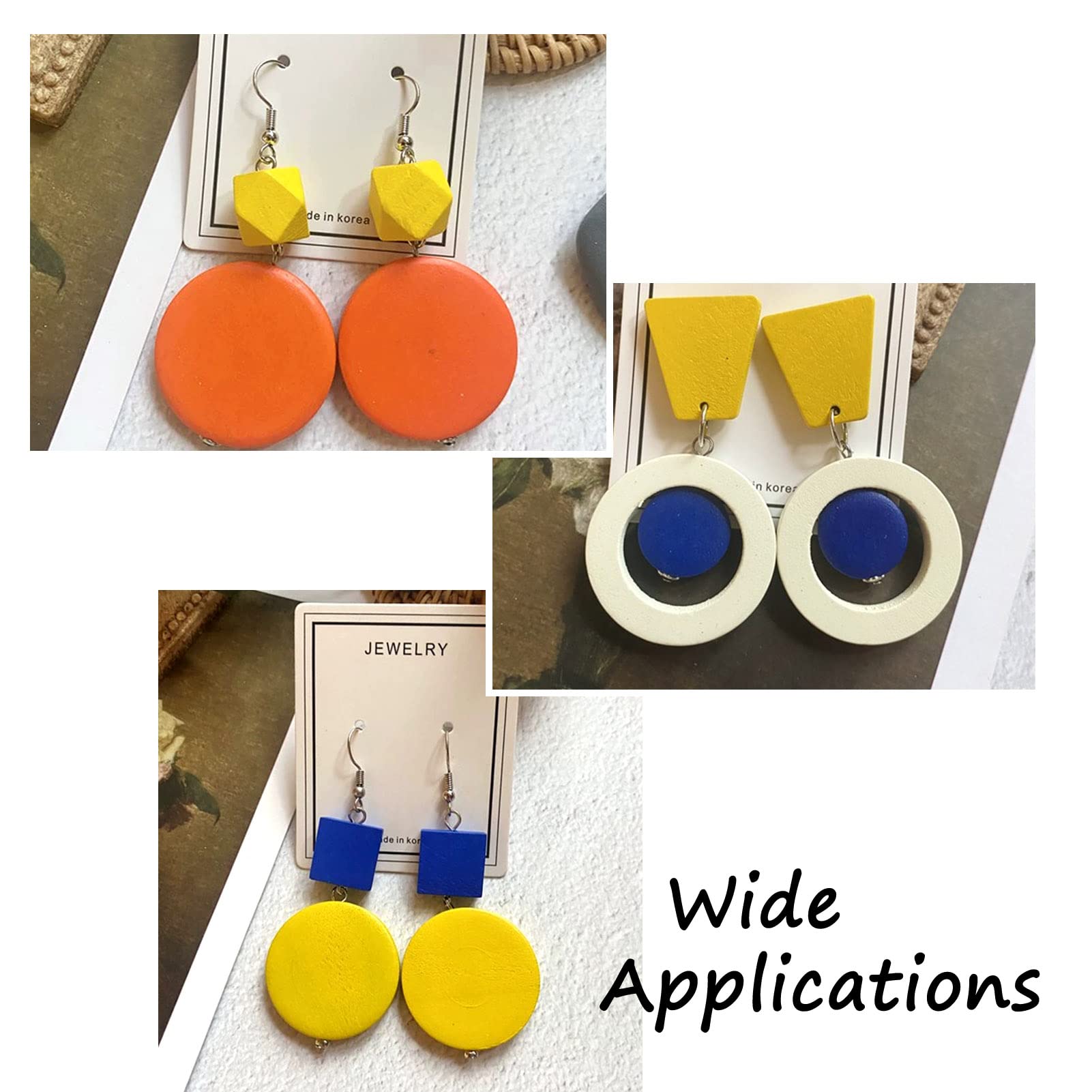 1010pcs Natural Wood Round Beads - 7 Size Mixed Polished Wood Craft Beads