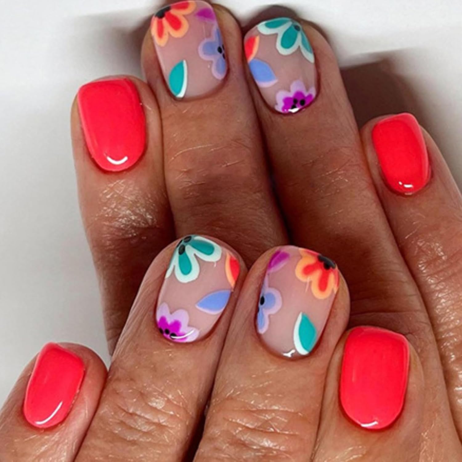 Buddy Jelly Trends Premium Designer 24pcs Stick-on Nails set, with Easy Glue Tab application, Nails are Reusable & Unbreakable (W1378)