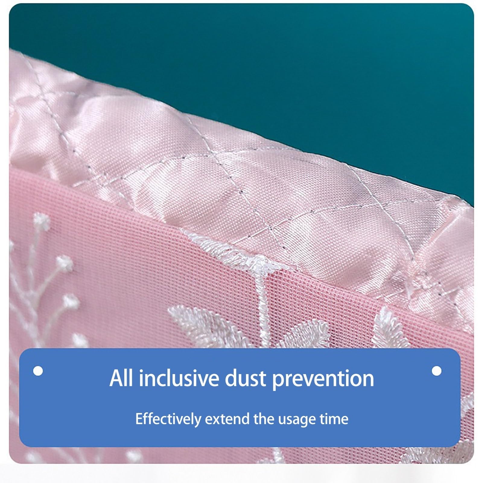 Ricamo Copertura TV Casa Ufficio Decorazione, Protettori Schermo per TV Tutto Compreso A Prova di Polvere Antiscivolo per da Tavolo/Appendere Universale(Pink,75 inch)
