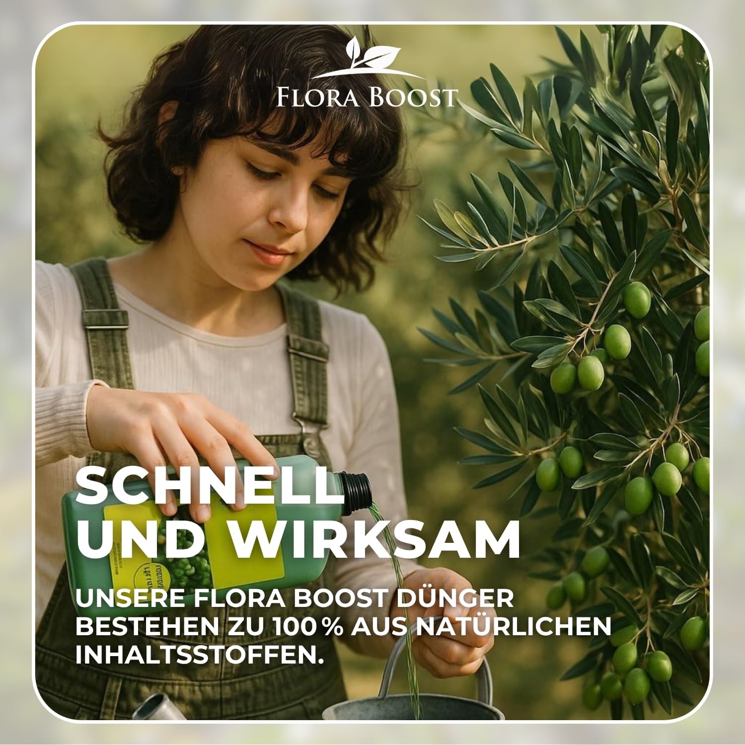 Flora Boost Olivenbaum Dünger Flora Boost 500ml I Für bis zu 100L Gießwasser I Langzeitdünger für verbesserte Blütenbildung I Flüssiger Blatt- & Wurzeldünger I 100% natürlicher Pflanzendünger