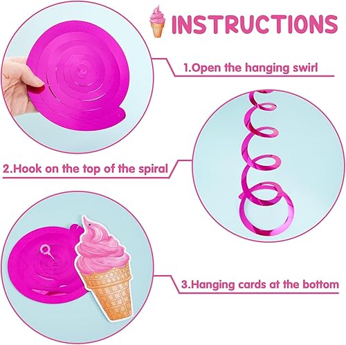 Miniatura 12 de Remolino colgante para fiesta de dinosaurios para niñas, 20 piezas, decoraciones de fiesta de cumpleaños de dinosaurios para niños, baby shower