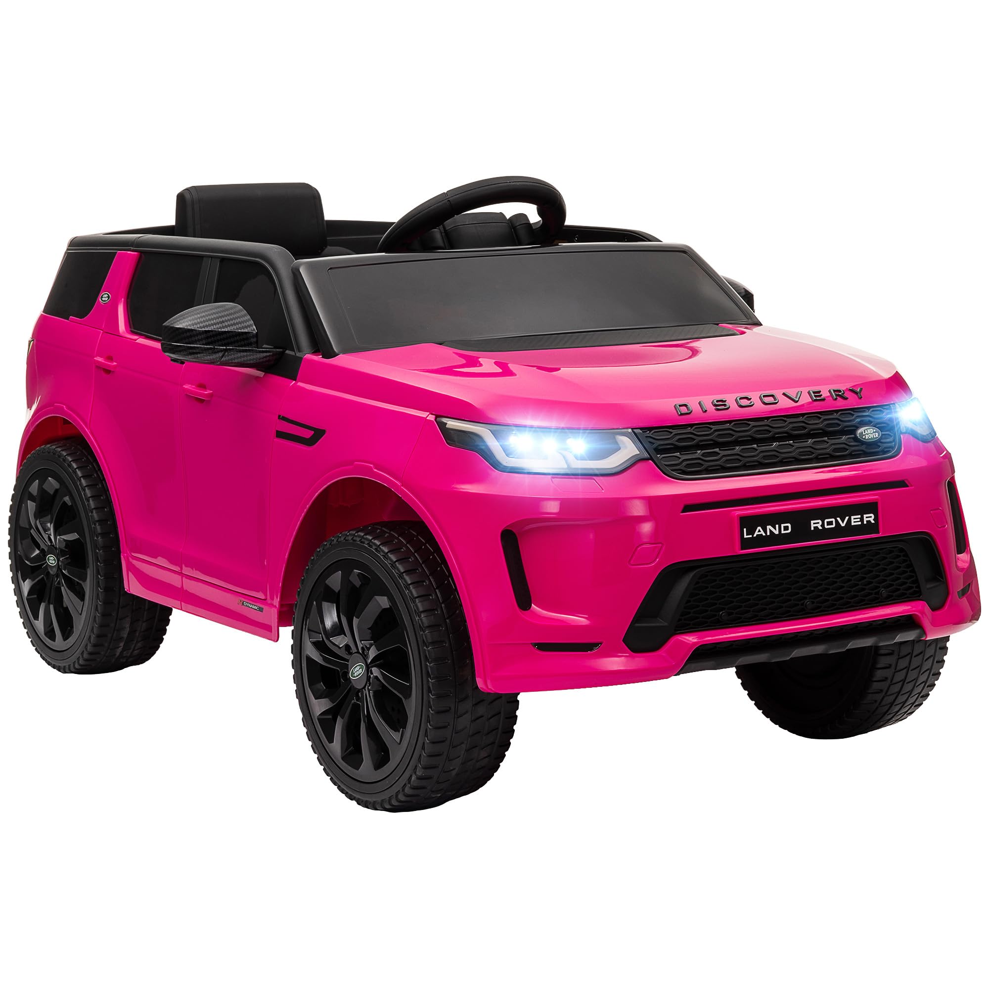 AIYAPLAYLand Rover Discovery Sport Licensed Kids Electric Car, 12V Ride on Car with Remote Control, LED Lights, Music, Horn, for Ages 3-6 Years, Pink