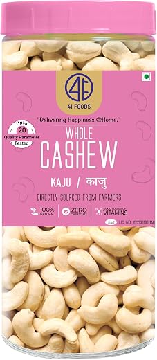 41 Foods Premium Whole Cashews | Healthy Snacking | 200g