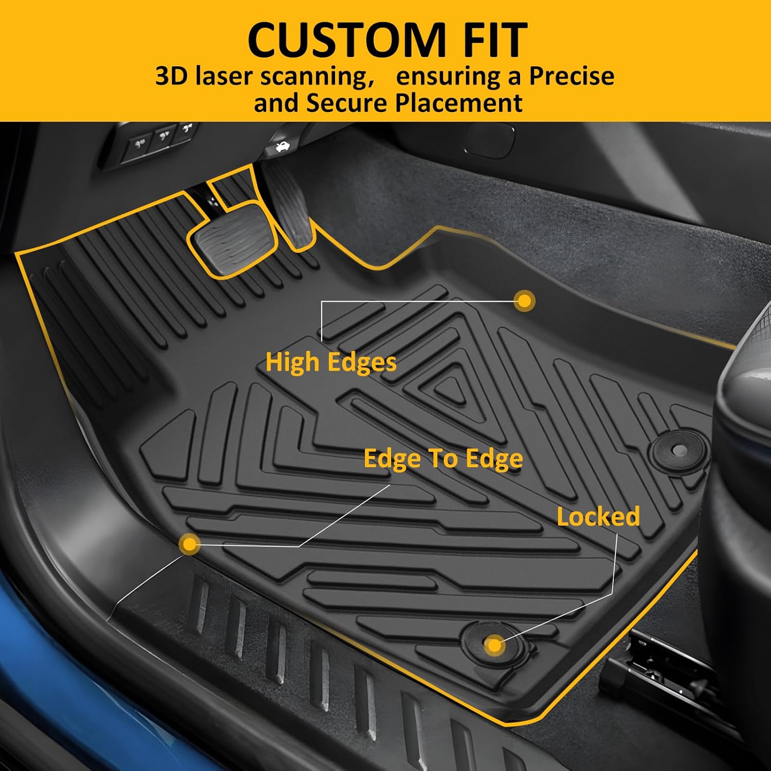 falafa floor mats for mazda cx-50 2023 2024 2025(not for hybrid), all weather tpe heavy duty floor liners, 1st & 2nd row for mazda cx50 car mats accessories mazda cx-50 2023 2024 2025(not for hybrid?