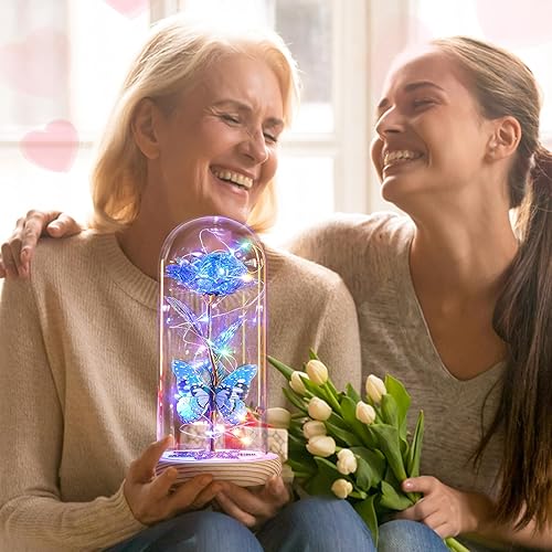 Miniatura 2 de Regalos para mujeres, regalos para mamá, regalos para el día de la madre, regalos de rosas de cristal de galaxia, rosa en cúpula de cristal, regalos