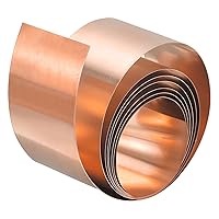 Vista 14 de uxcell Copper Sheet Roll, Metal Foil Plate 1000mm x 20mm x 0.8mm