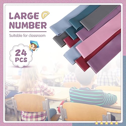 Miniatura 16 de Berlune 24 bandas para sillas de aula, bandas para sillas y escritorios, para TDAH, autismo, herramientas de rebote flexible para aula
