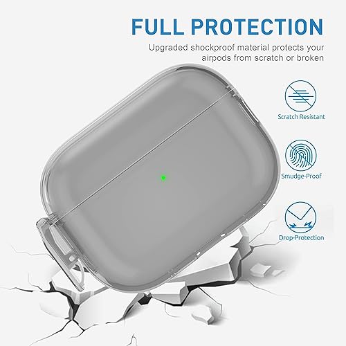 Miniatura 5 de Valkit Funda compatible con Airpods Pro 2 transparente con cerradura a prueba de golpes AirPods Pro de 21 generación funda protectora suave y