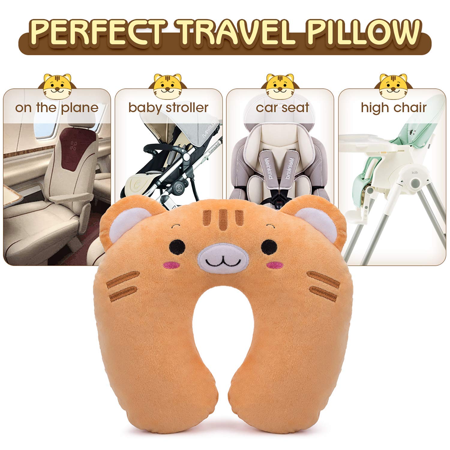 Cuscino Da Viaggio Per Bambini Memory Foam - Morbido, Ergonomico, Per Auto, Aereo E Ufficio - Foto 2