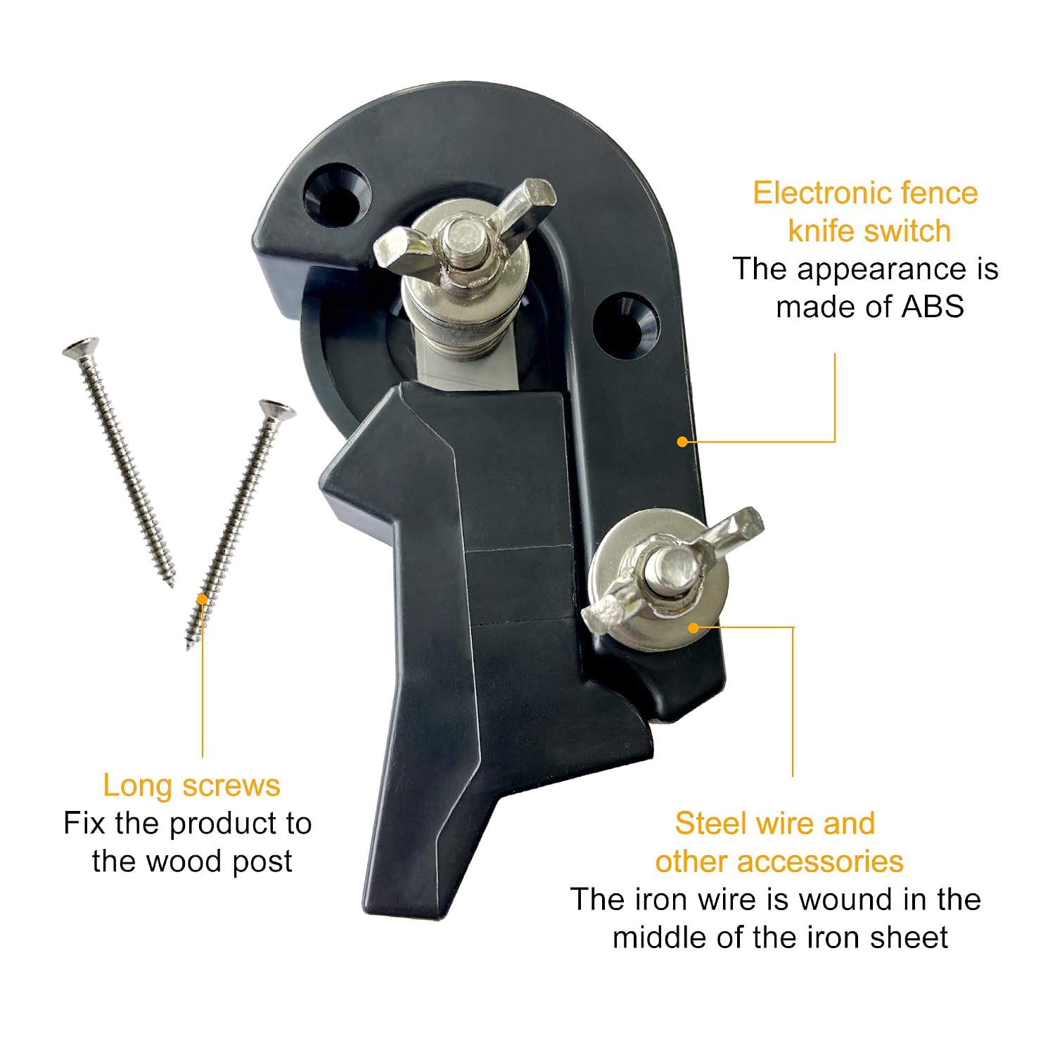 Cut Off Switch Electric Fence Switch of Plastic Single Pole Portable Reliable Power Control Black