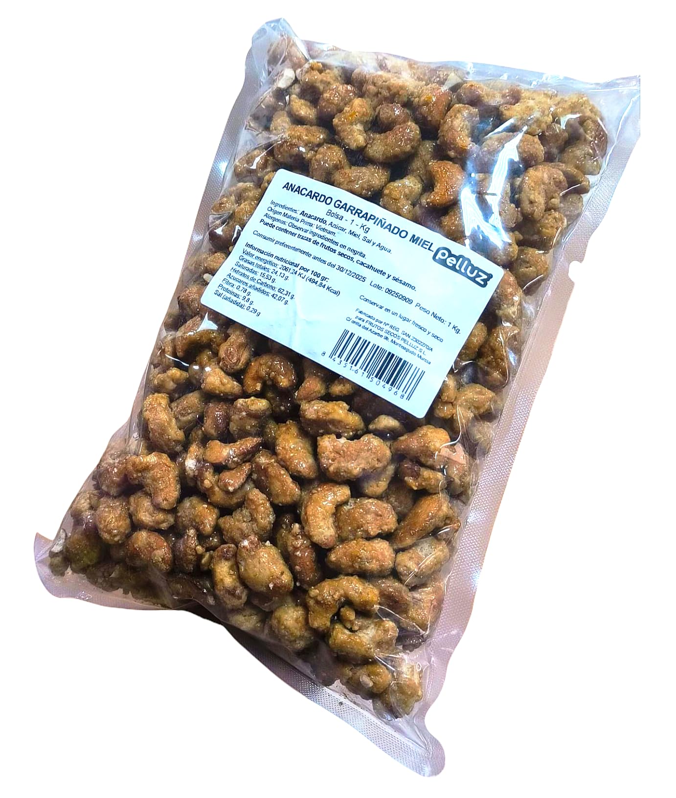 Anacardos Garrapiñados con miel 1 Kg - Ingredientes Naturales