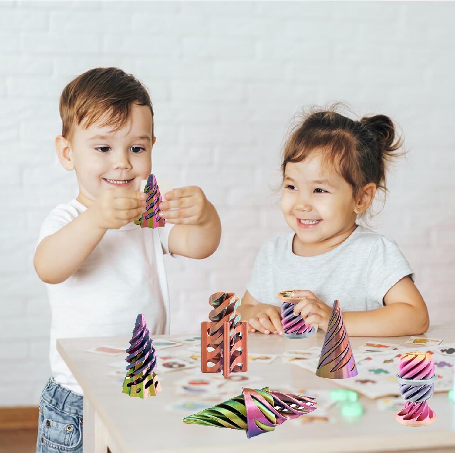 Valentines Day Gifts 4 Packs Impossible Cone,Impossible Cones passthrough Impossible Pyramid for Relaxing,Spiral Fidget Toy passthrough Impossible Cone,Birthday for Adults & Kids