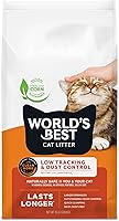 World's Best Cat Litter Low Tracking Dust-Free Multi-Cat Unscented 15 lbs - Flushable Clumping Corn Litter Made in USA