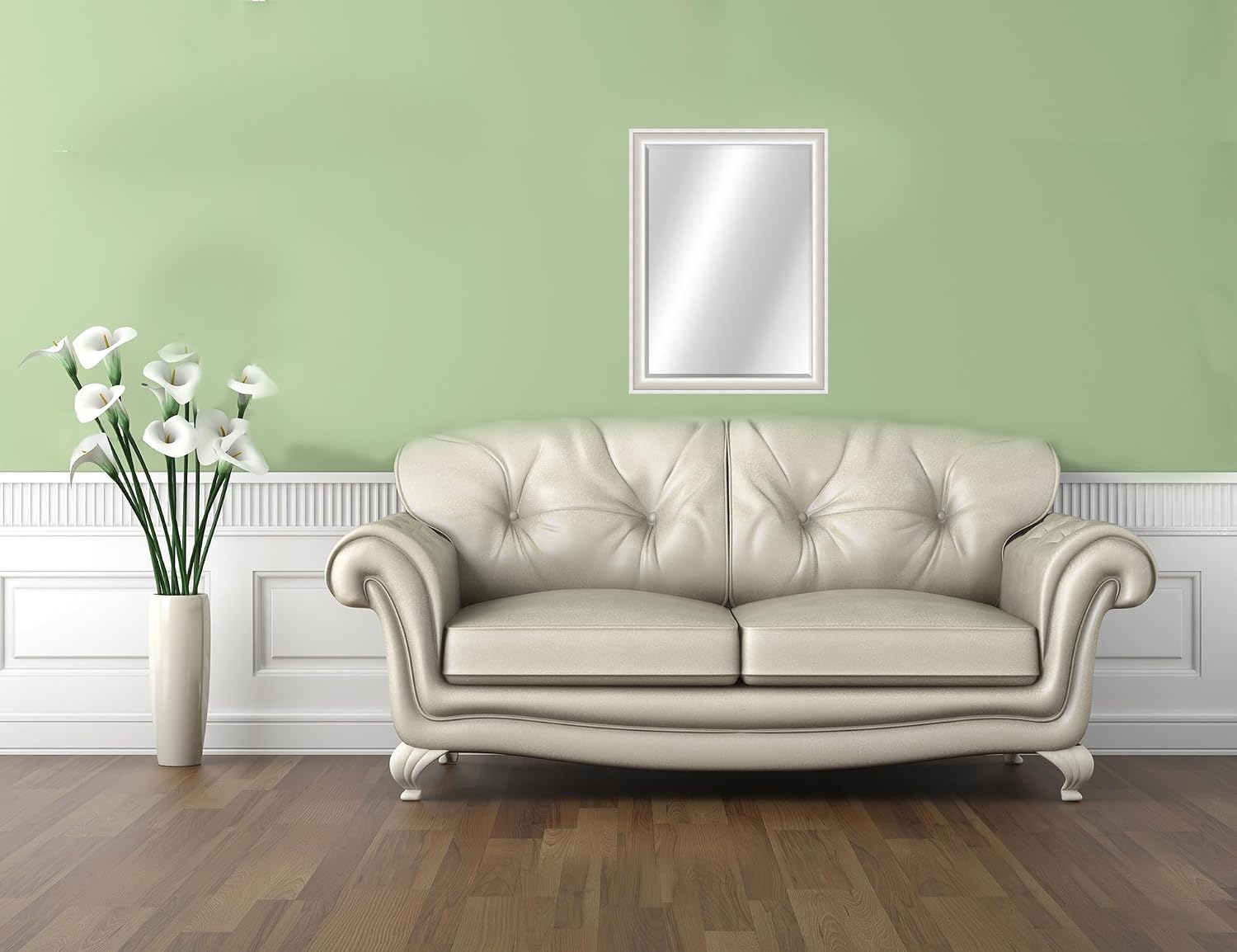 Craig Frames Wall Mirror for Bathroom, Living Room, Vanity, Horizontal or Vertical Wall Hanging, Silver, 22x28 Inch