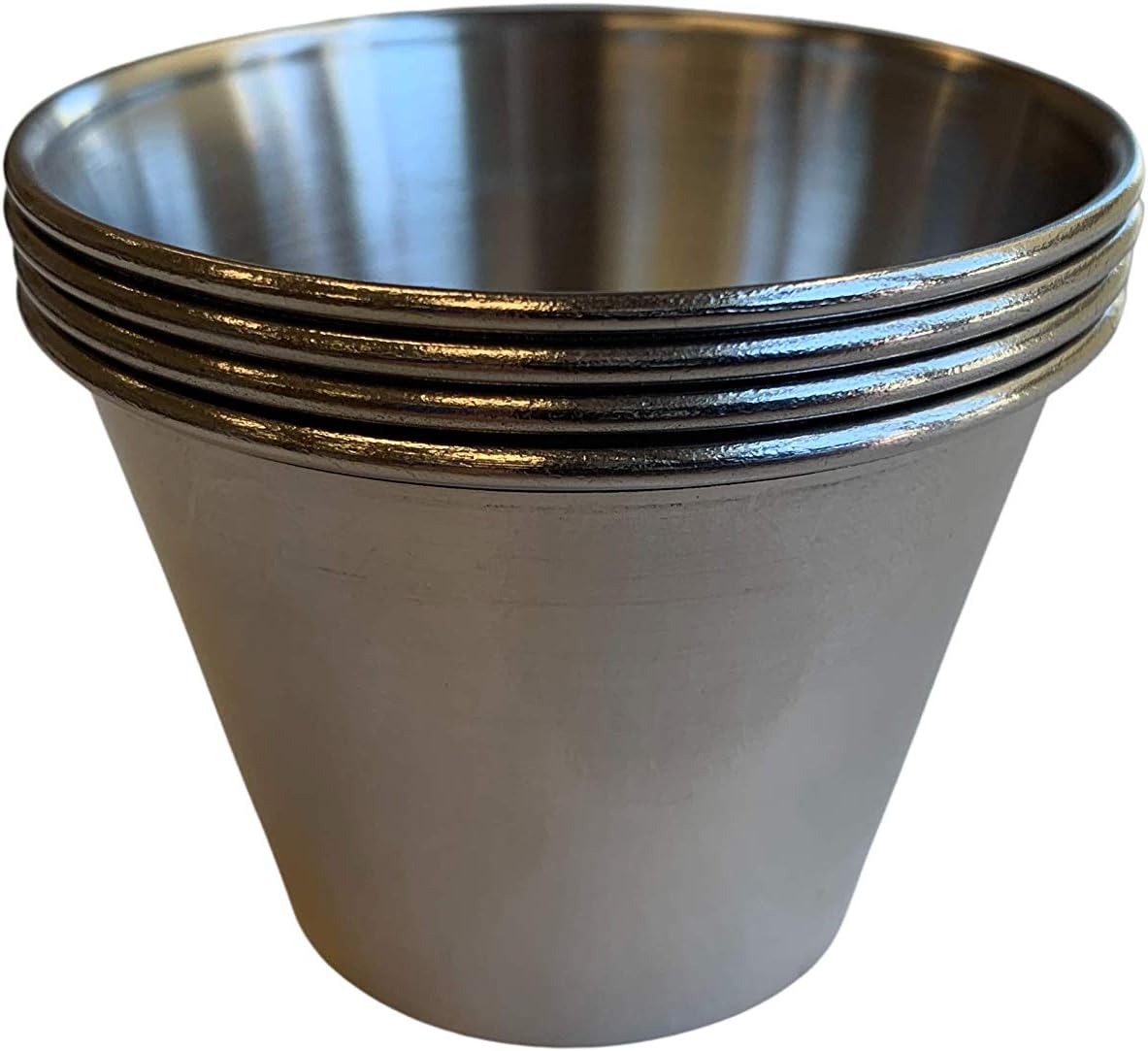 Stainless Steel Sauce Cups 2.5 oz Ramekins for Condiments Dipping Portions (4)