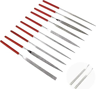 KALIM 10Pcs Mini Diamond Needle File Set 6 Inch Total Length 150 Grit Diamond File(Usable File Length:2-3/4 Inch)