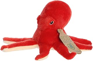 Aurora® Responsibly Made Eco Nation™ Eco Softies™ Octopus Stuffed Animal - Ideal for Playtime Adventures - Perfect for Birthdays or Just Because - Red 8 Inches