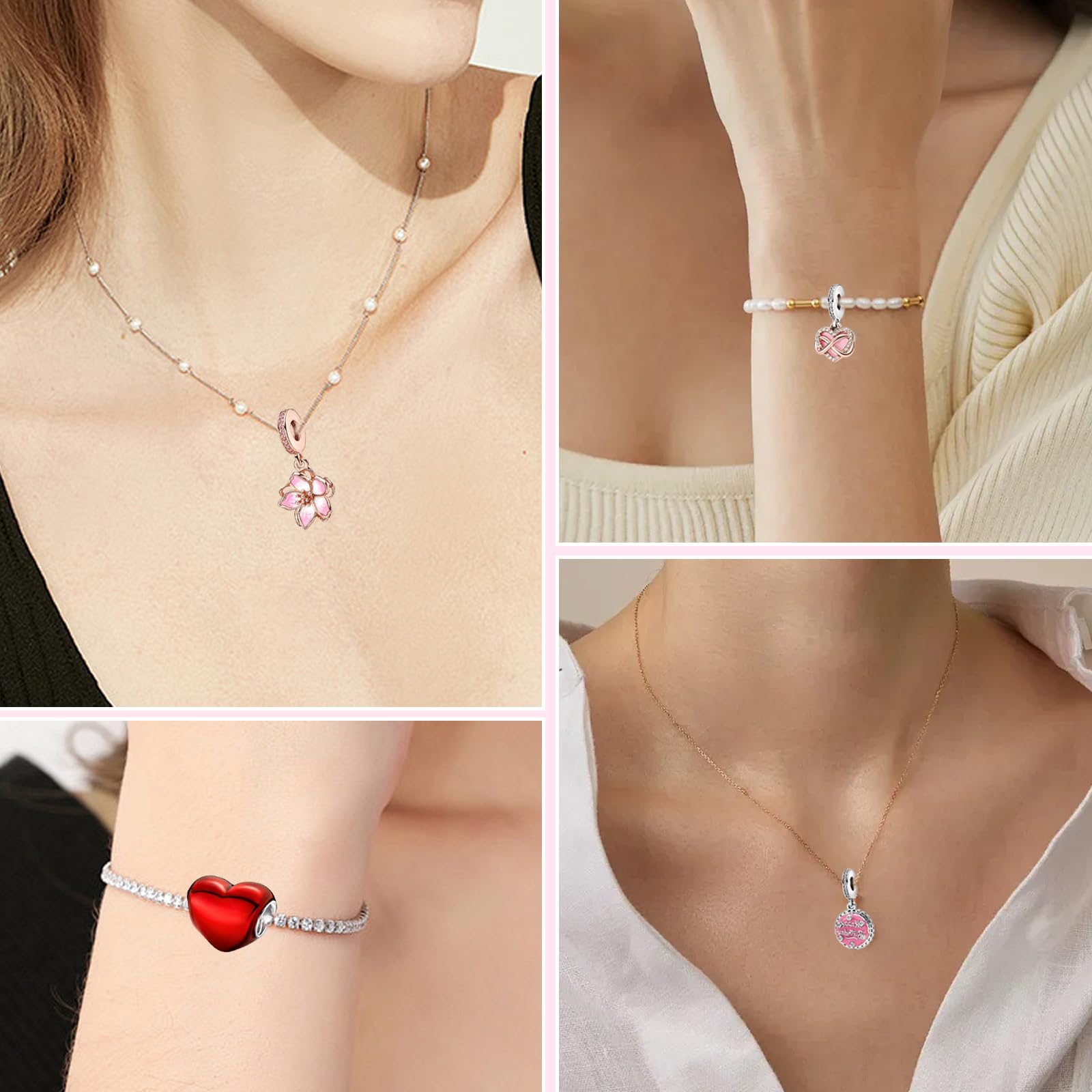 10 szt. Charms Charms Beads Women's Jewelry Compatible with European Bracelet Necklace Gift Charms for Christmas Birthday Women Family Friends Mama Teens Girls