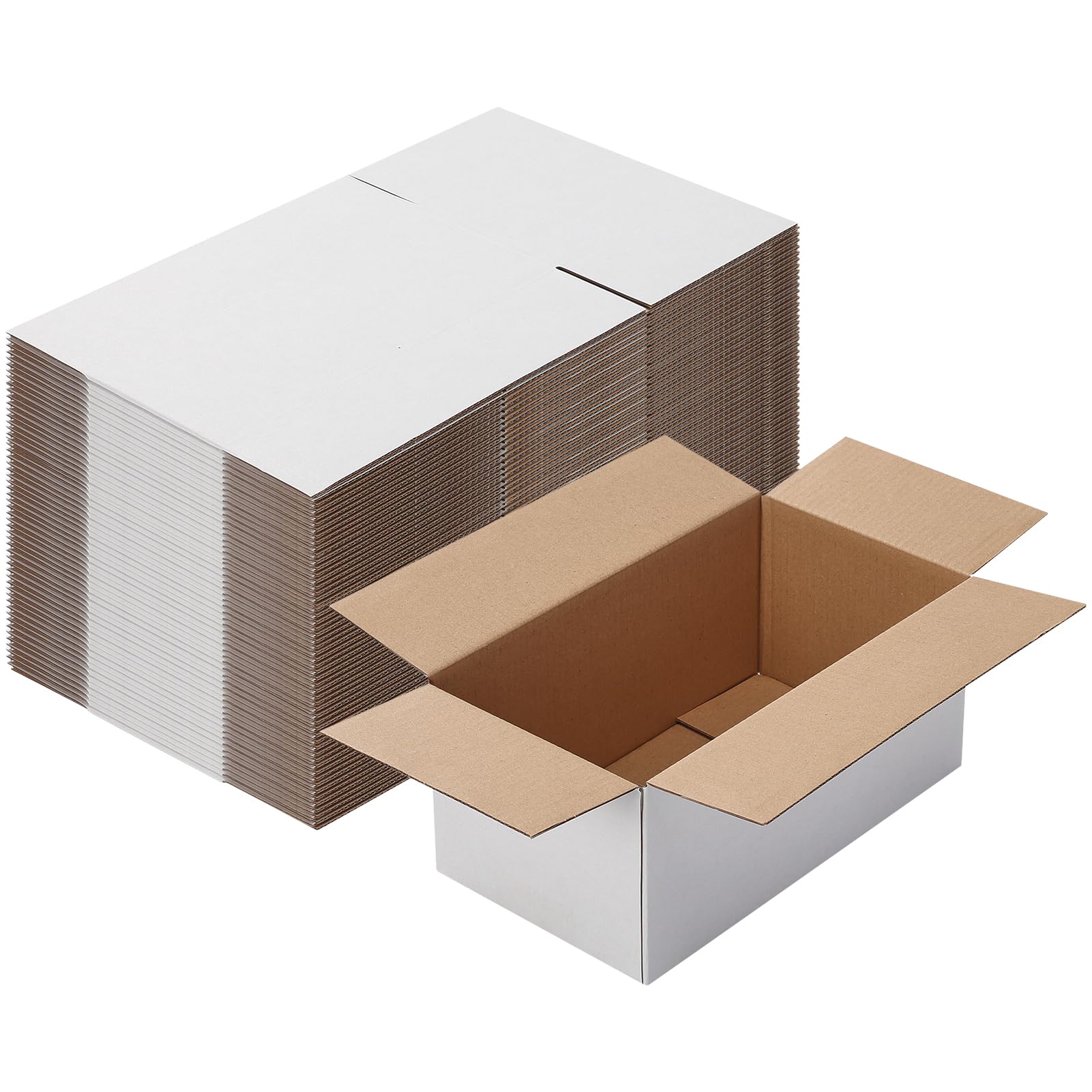 Calenzana 9x5x4 Shipping Boxes Set of 40, White Corrugated Cardboard Box for Mailing Packing Gifts Small Business