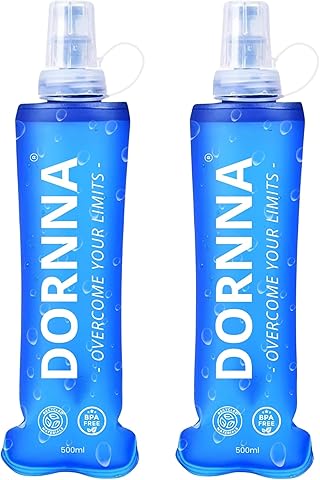 2X1 Soft Flask, Botella de Hidratación BPA FREE para Running, Bolsa de Hidratación Deportiva, Botella de Agua Reutilizable Muy Resistente. (500ML - 2 UDS)