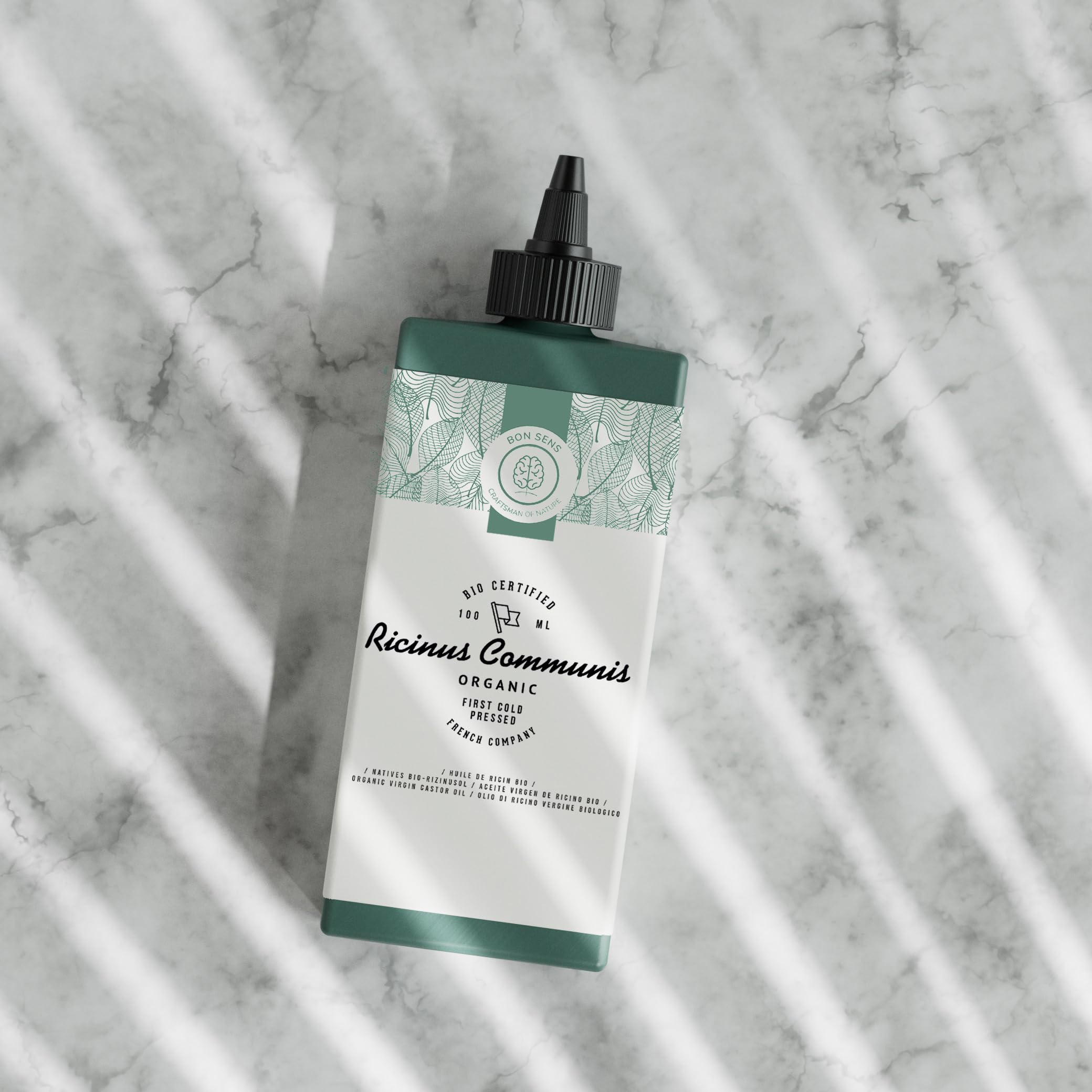 100ml Olio di Ricino Biologico + Set di Pennello e Spazzola + Tappo Dosatore - 100% Puro, Naturale, Pressato a Freddo - Olio di Ricino per Capelli, Ciglia, Sopracciglia, Barba - Castor Oil