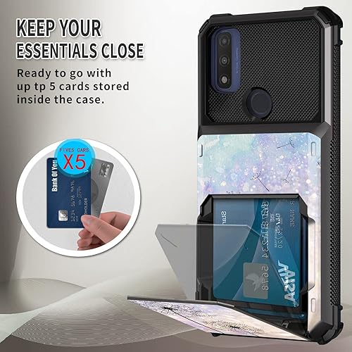 Miniatura 2 de FUYOCWE Funda tipo cartera para Motorola Moto G Pure con 5 tarjetas, diseño floral de diente de león, doble capa, con ranura para tarjeta de