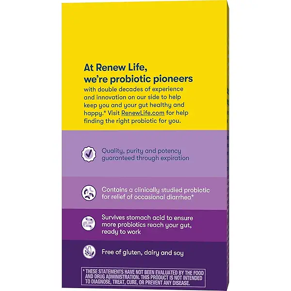 Renew Life Ultimate Flora Probiotic Capsules, Daily Supplement Relieves Occasional Digestive Upset and Diarrhea, Saccharomyces Boulardii, Dairy, Soy and gluten-free, 6 Billion CFU, 20 Count 8