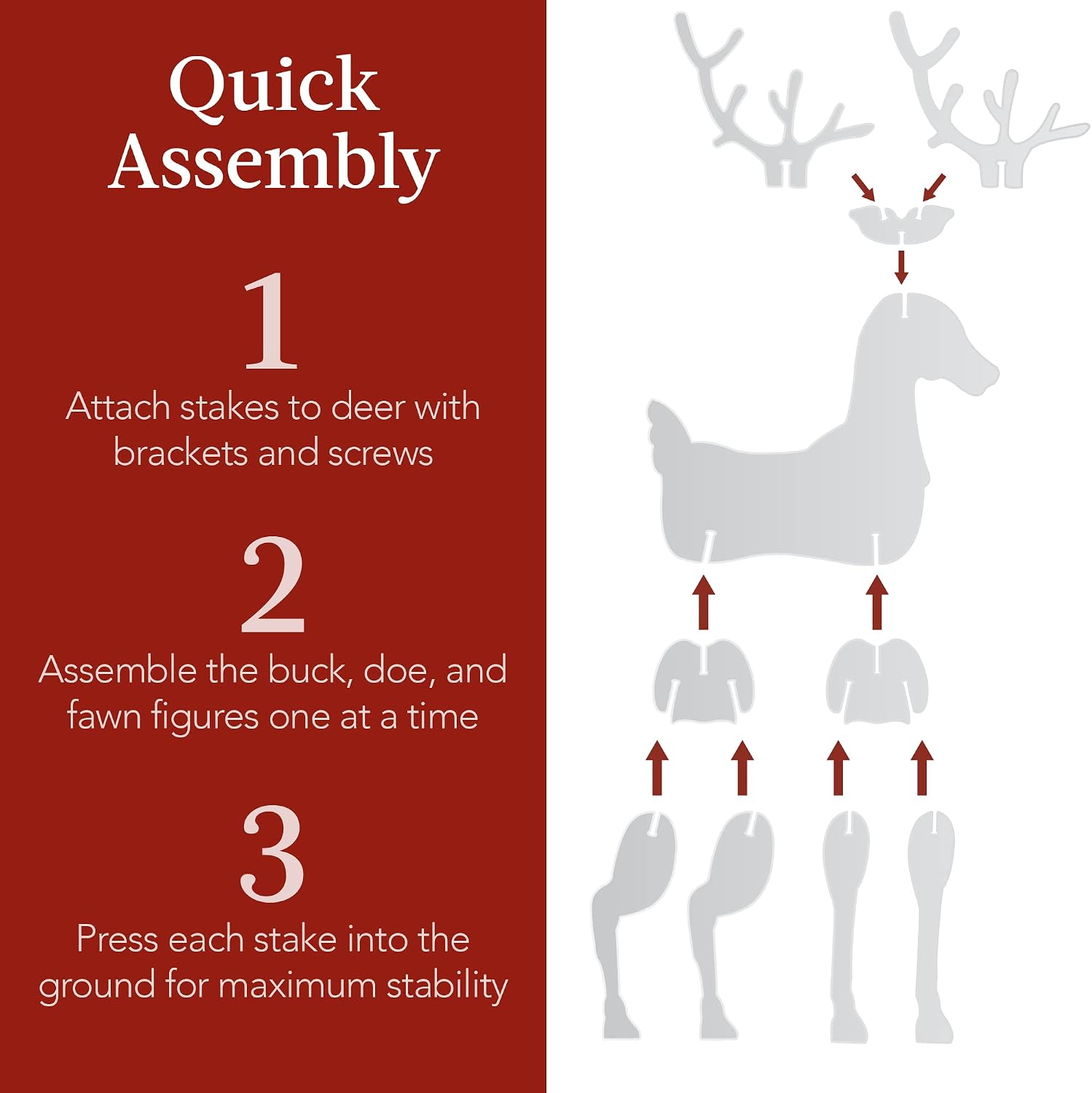 Best Choice Products 3-Piece 56in Reindeer Family Silhouette Set, Outdoor Christmas Deer Set, PVC Yard Decoration, Holiday Decor for Lawn, Garden, Display w/Buck, Doe, Fawn