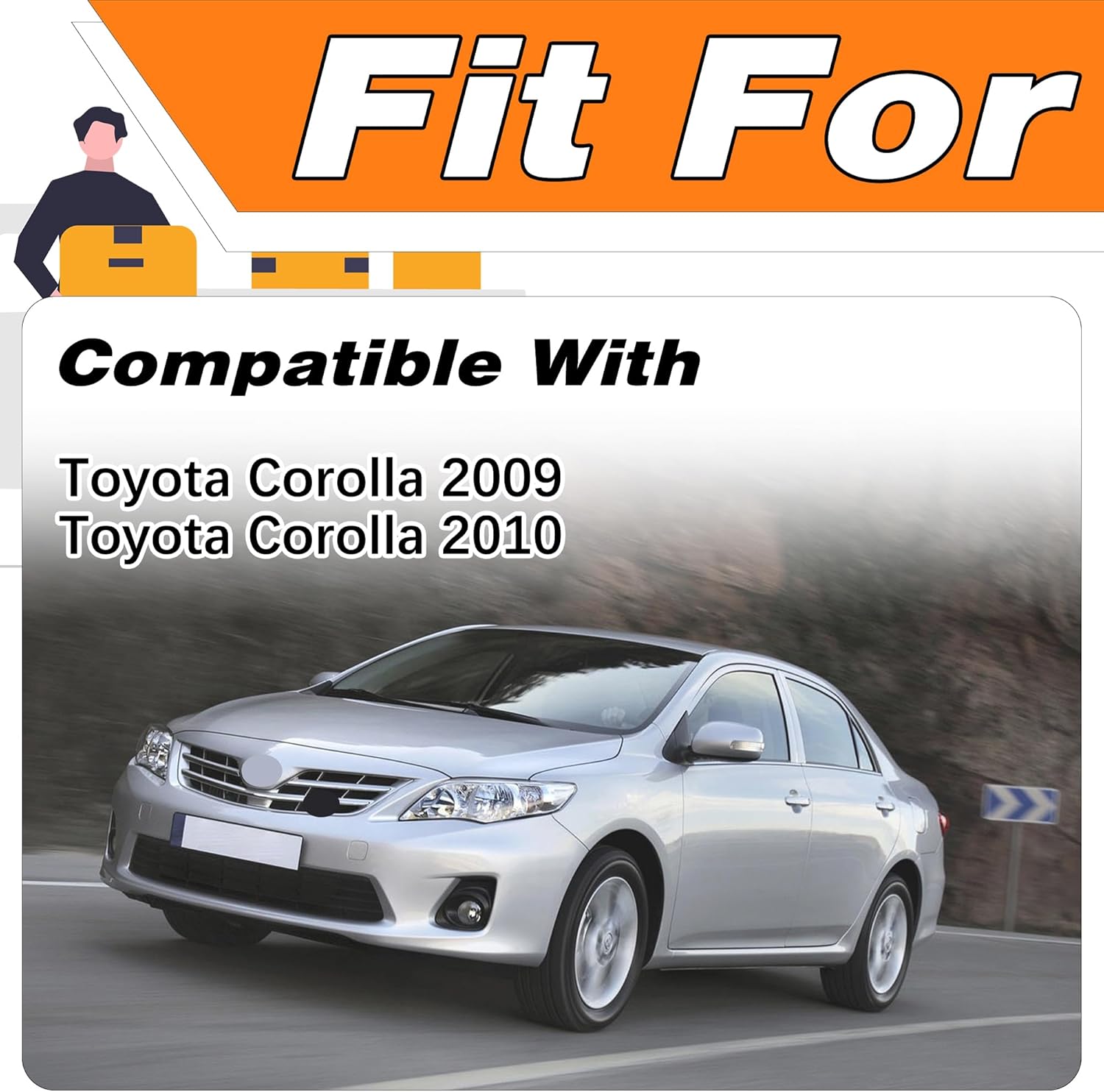 Fog Lights Assembly Driving Fog Lights Lamps For Toyota Corolla 2009-2010 |Clear Lens Front Driving Lamps | OEM Version | 81220-0D042、81210-0D042