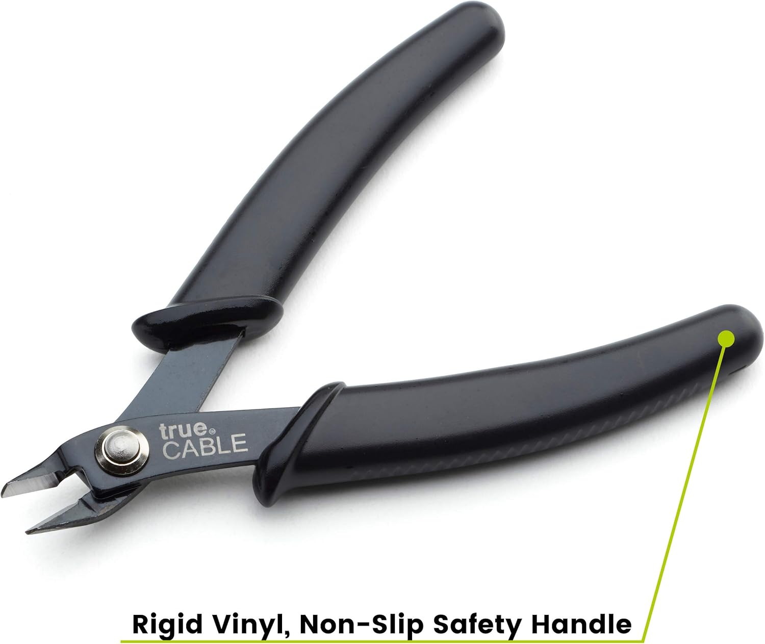 trueCABLE Precision Sharp Flush Cutter, 1 Pack, Wire Cutting Pliers for Ethernet Cable Preparation, Electronics, Jewelry & Crafts, Hardened Carbon Steel with Non-Slip Handle, Cut Wire Up To 16 AWG - Image 3