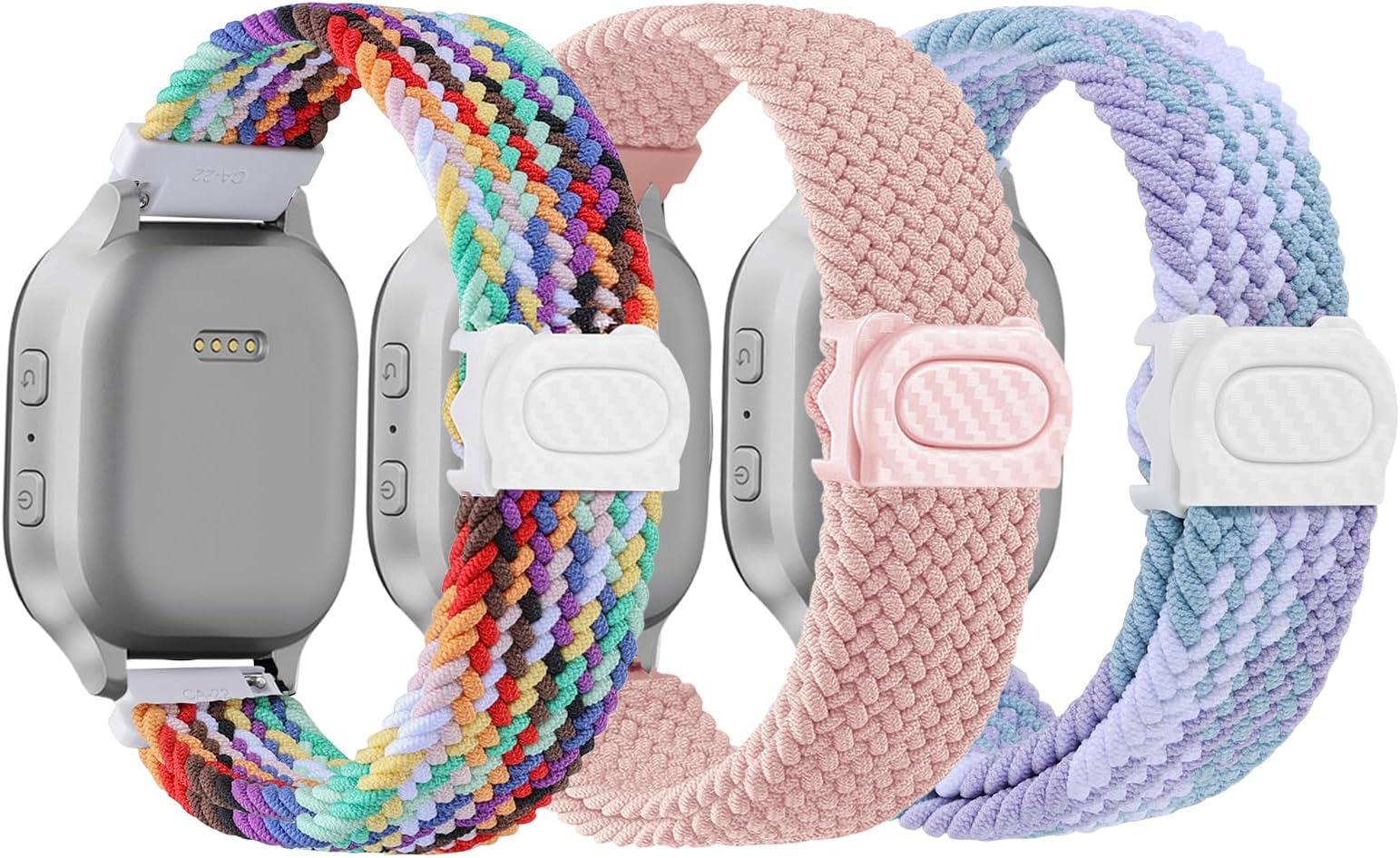 Braided Bands Compatible with Gizmo Watch 3 2 1/Gabb watch 3e 3 2 1/SyncUP Kids Watch/Cosmo JrTrack, 20mm Soft Breathable Adjustable Replacement Bands for Boys Girls