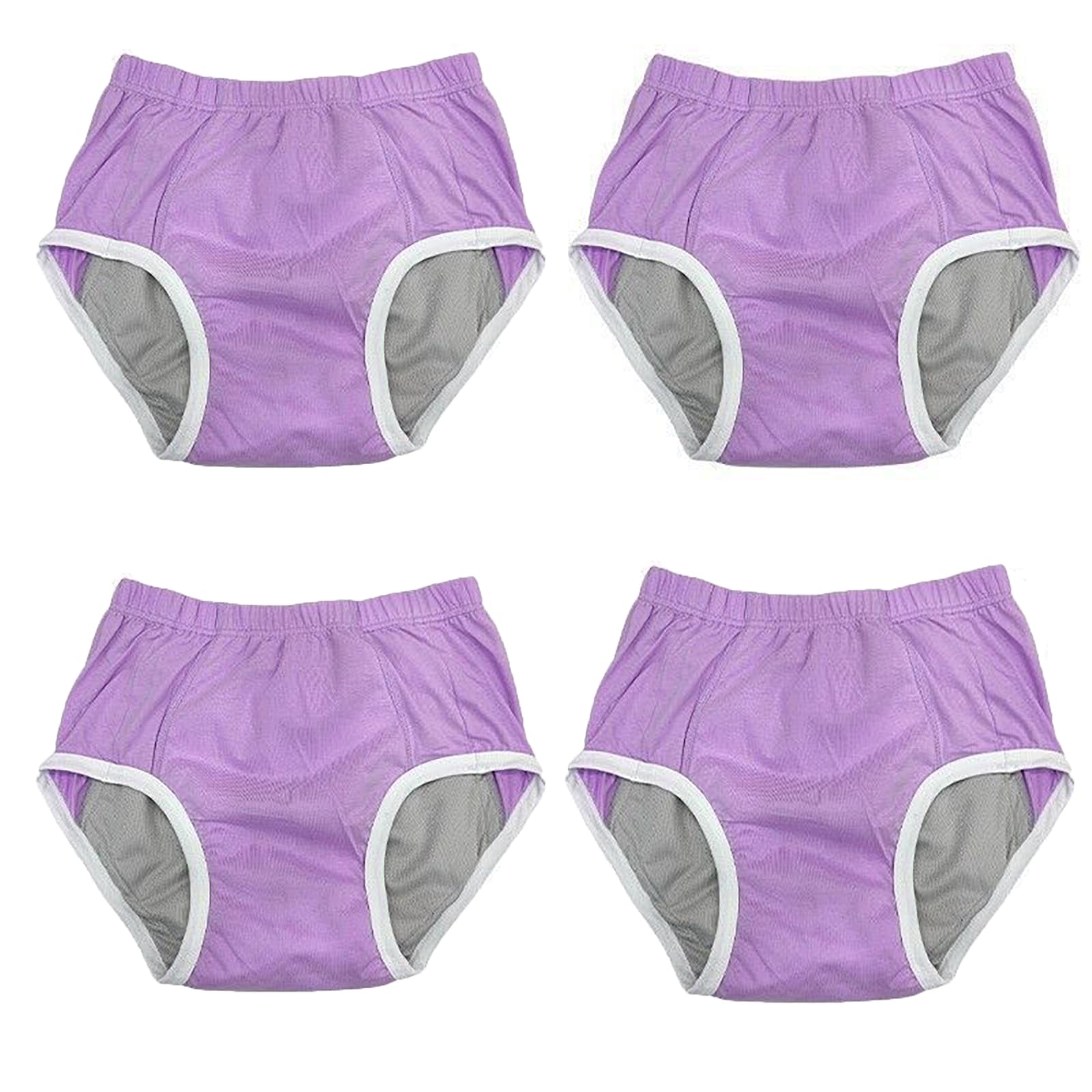 Pañales para Adultos Hombre, 4pcs Pañal Adulto Lavable Algodón Cómodo y Transpirable Calzoncillo Adultos de Incontinencia con Almohadilla Absorbente,Púrpura,S